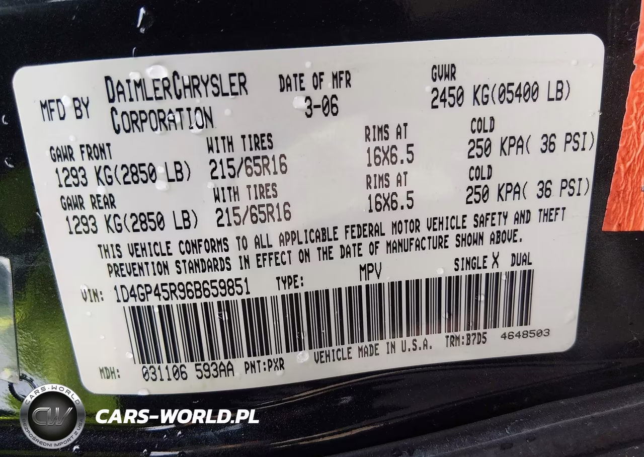 2006 Dodge Caravan Sxt VIN:1D4GP45R96B659851 - 9