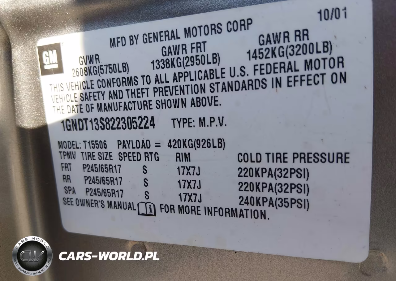 2002 Chevrolet Trailblazer Ltz VIN:1GNDT13S822305224 - 9