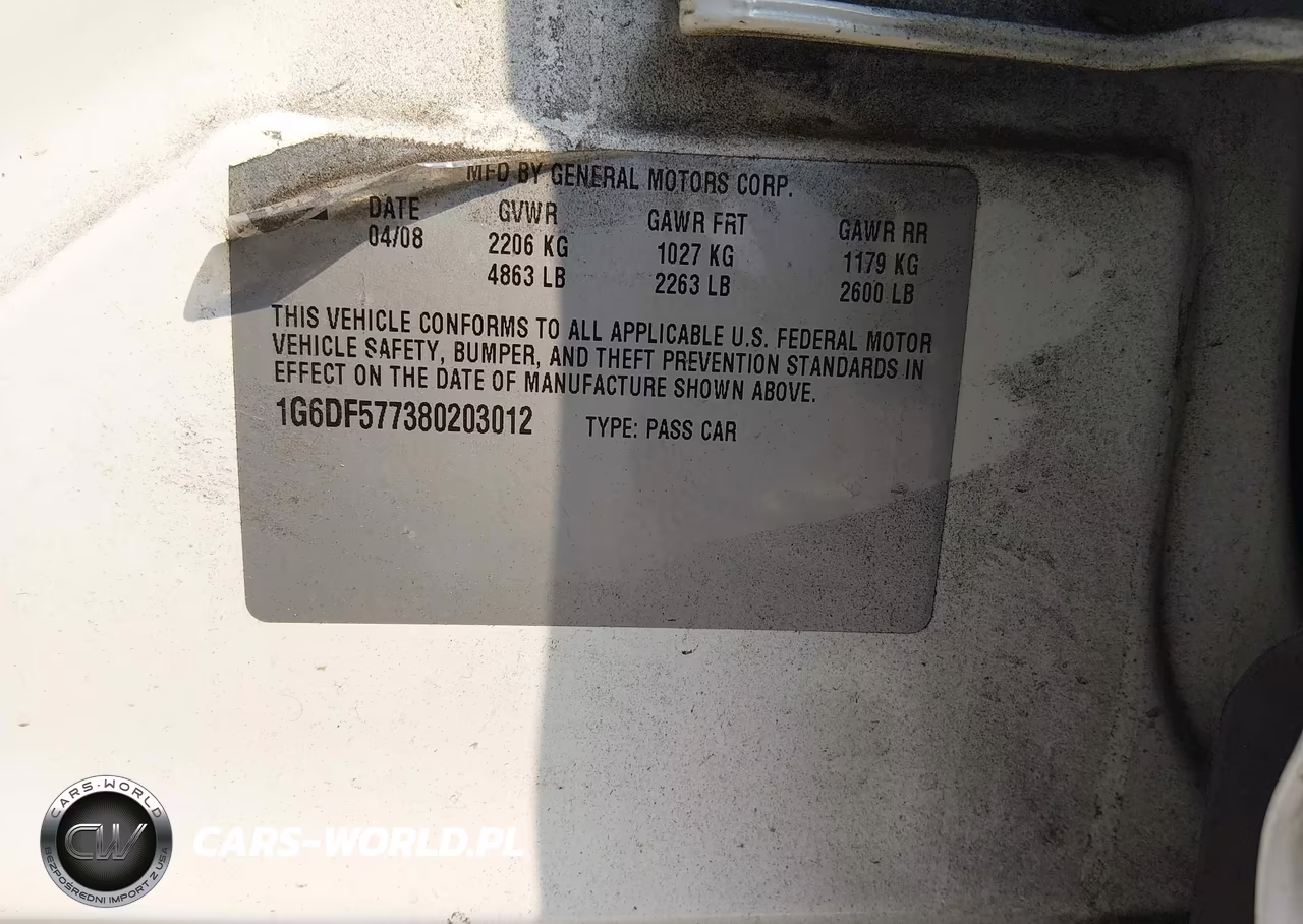 2008 Cadillac Cts Standard VIN:1G6DF577380203012 - 9