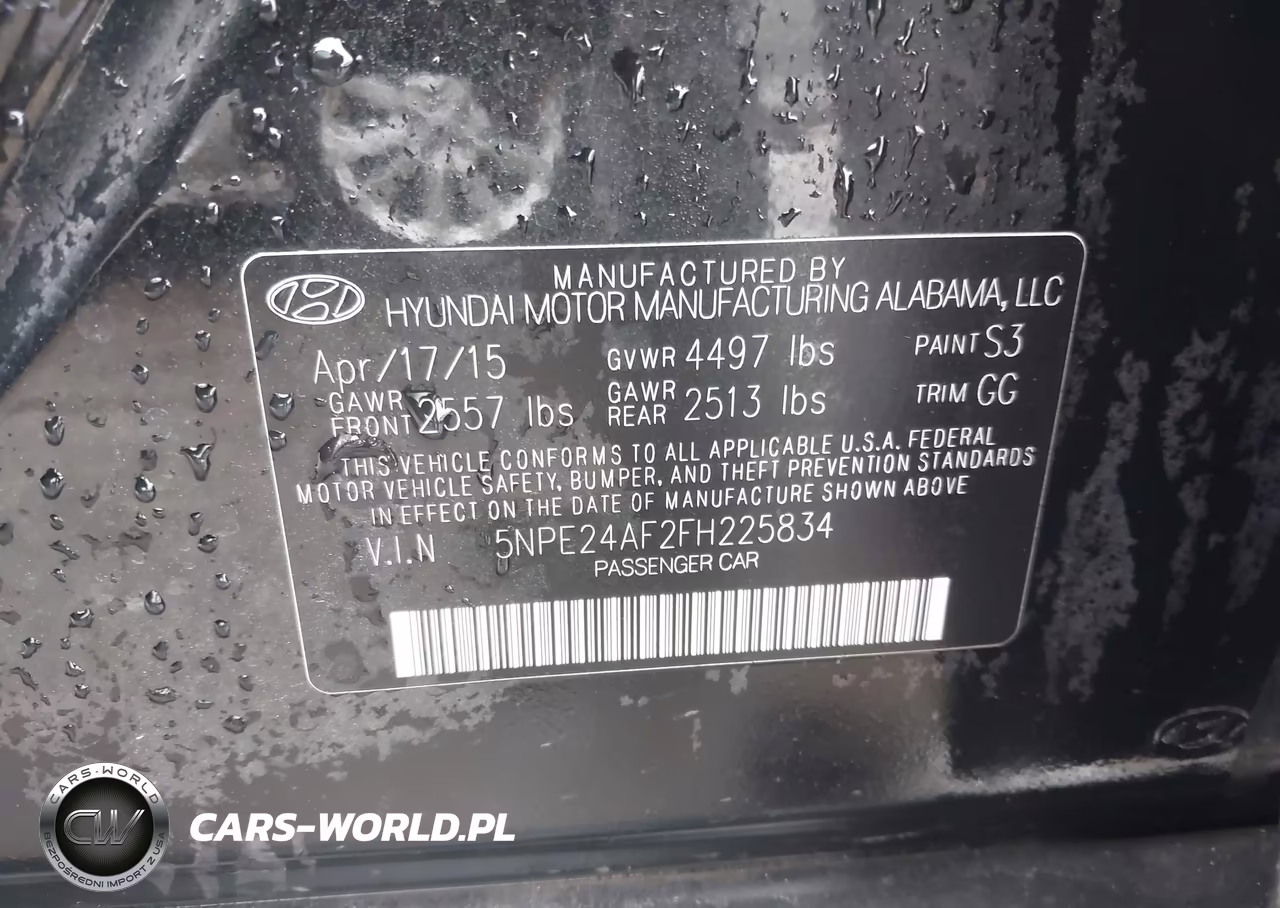 2015 Hyundai Sonata Se VIN:5NPE24AF2FH225834 - 9