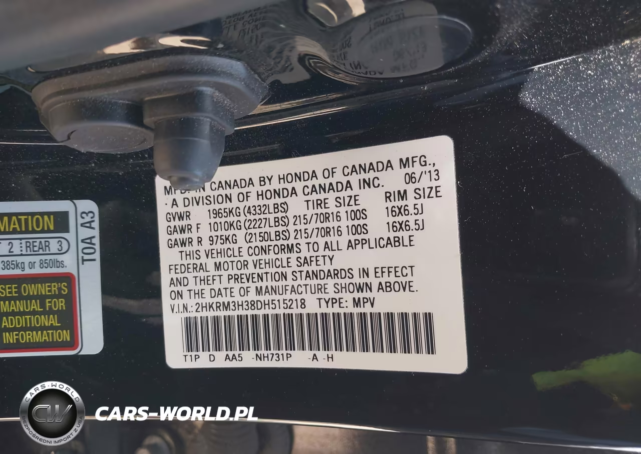 2013 Honda Cr-V Lx VIN:2HKRM3H38DH515218 - 9