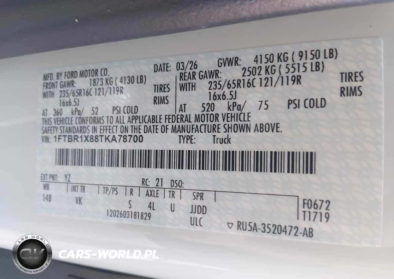 2026 Ford Transit-250 VIN:1FTBR1X88TKA78700 - 9