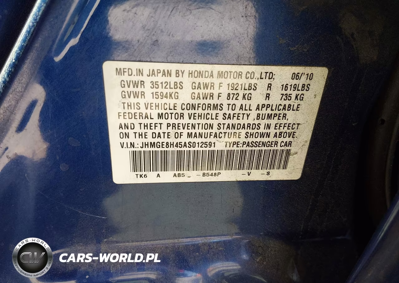 2010 Honda Fit Sport VIN:JHMGE8H45AS012591 - 9