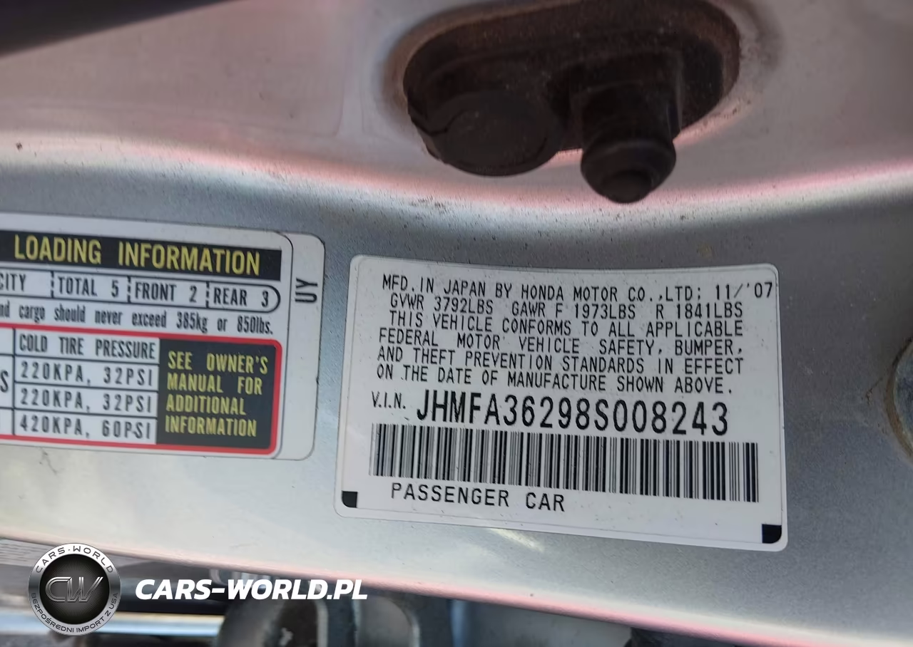 2008 Honda Civic Hybrid VIN:JHMFA36298S008243 - 9