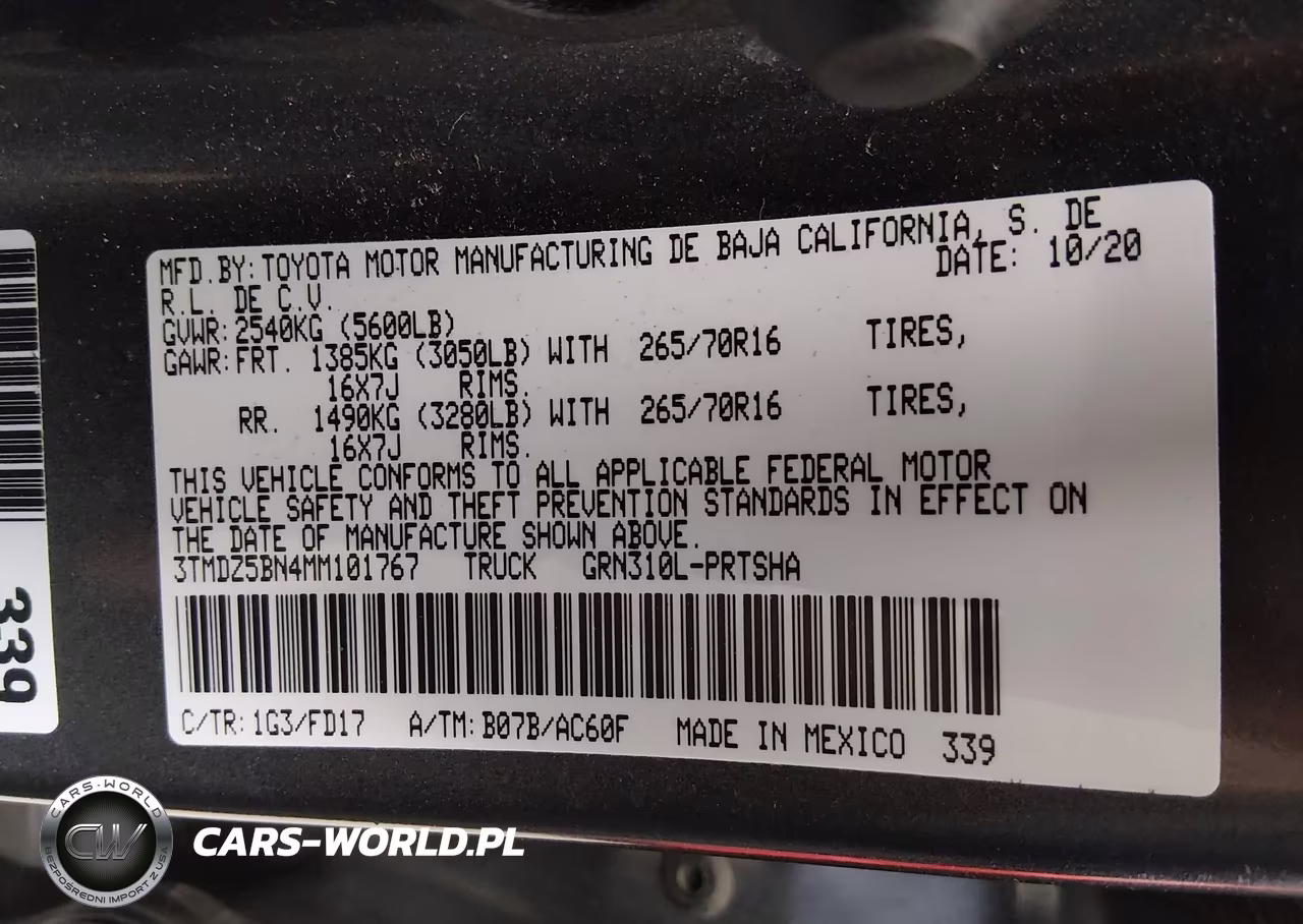 2021 Toyota Tacoma Trd Off-Road VIN:3TMDZ5BN4MM101767 - 9