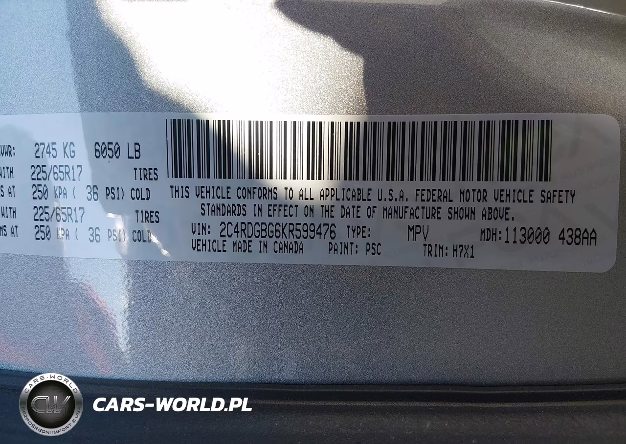 2019 Dodge Grand Caravan Se VIN:2C4RDGBG6KR599476 - 9