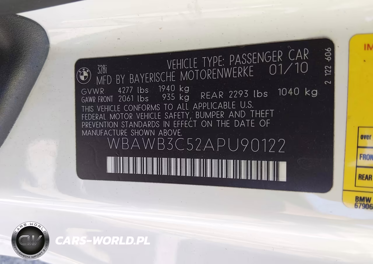 2010 BMW 328I VIN:WBAWB3C52APU90122 - 9