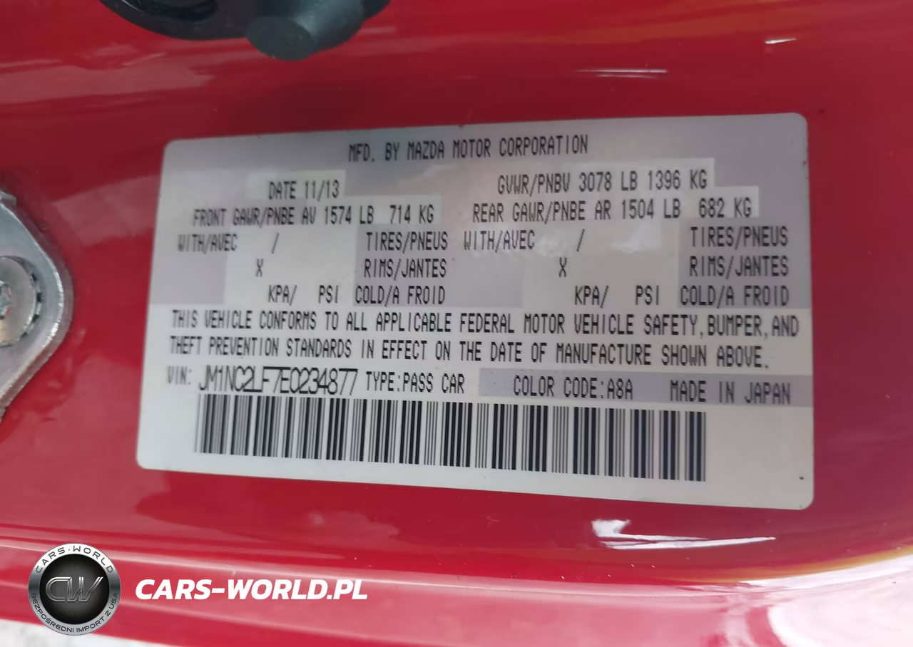 2014 Mazda Mx-5 Miata Club VIN:JM1NC2LF7E0234877 - 9