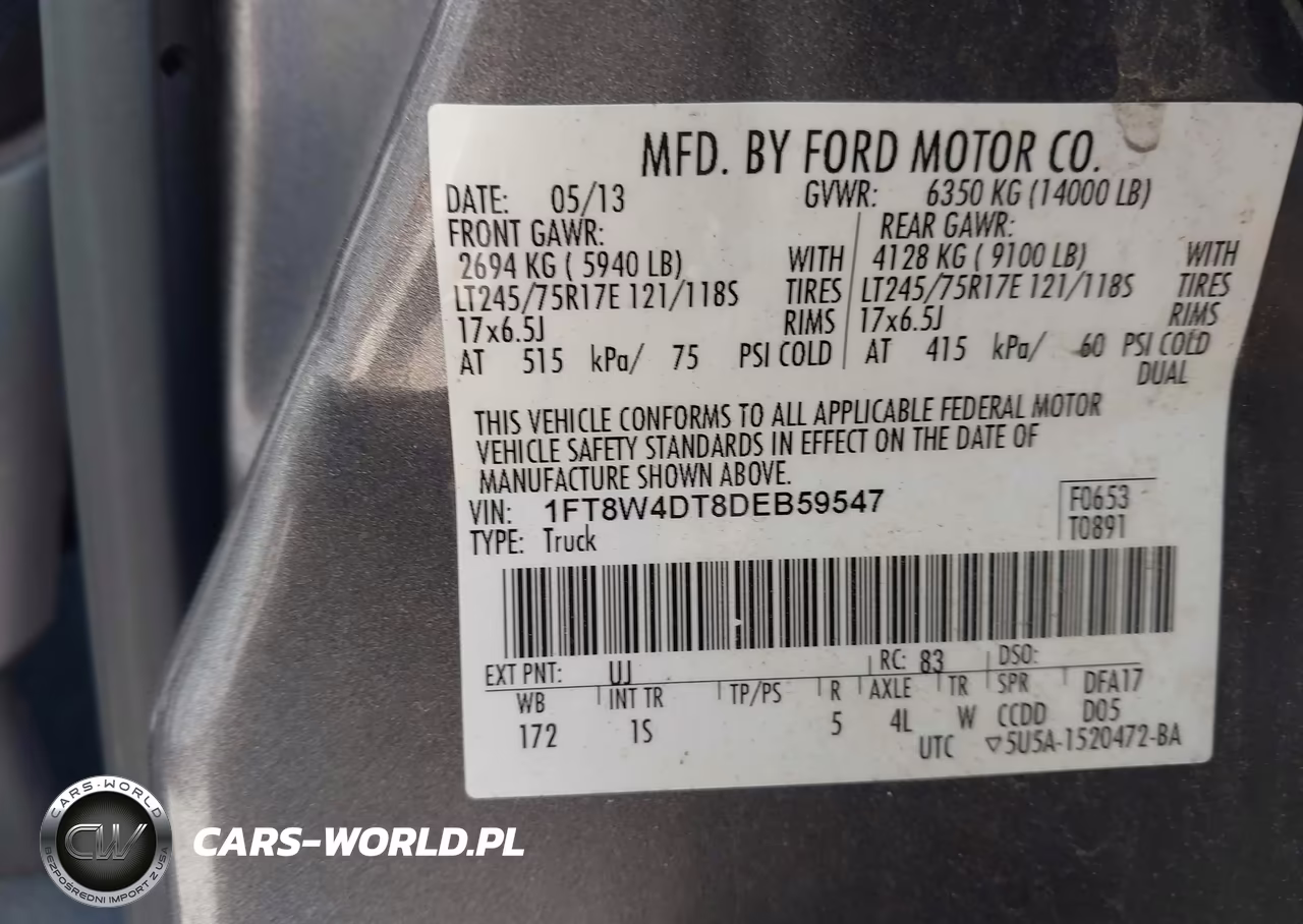 2013 Ford F-450 Xl VIN:1FT8W4DT8DEB59547 - 9
