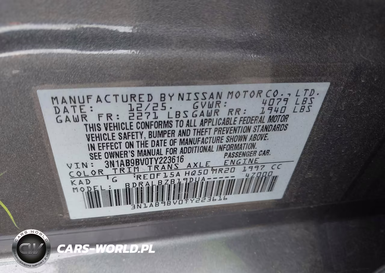 2026 Nissan Sentra S VIN:3N1AB9BV0TY223616 - 9
