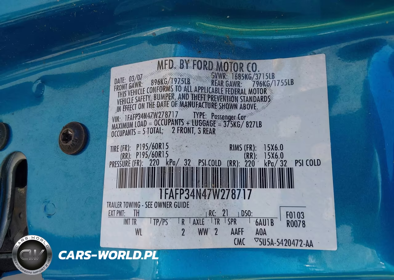 2007 Ford Focus S-Se-Ses VIN:1FAFP34N47W278717 - 9