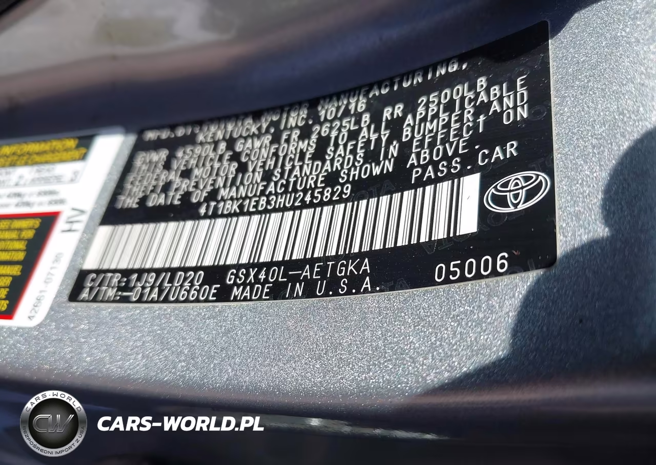 2017 Toyota Avalon Xle VIN:4T1BK1EB3HU245829 - 9
