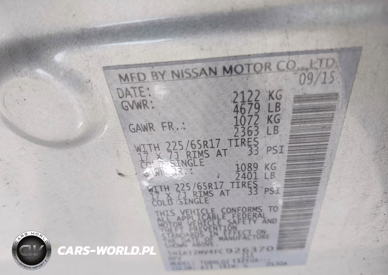 2015 Nissan Rogue Sv VIN:5N1AT2MV4FC926370 - 9