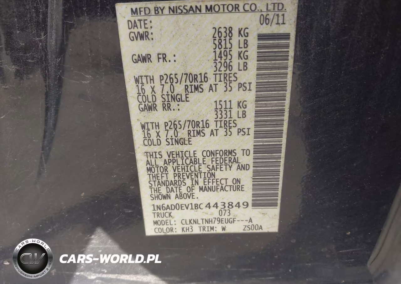 2011 Nissan Frontier Sv VIN:1N6AD0EV1BC443849 - 9