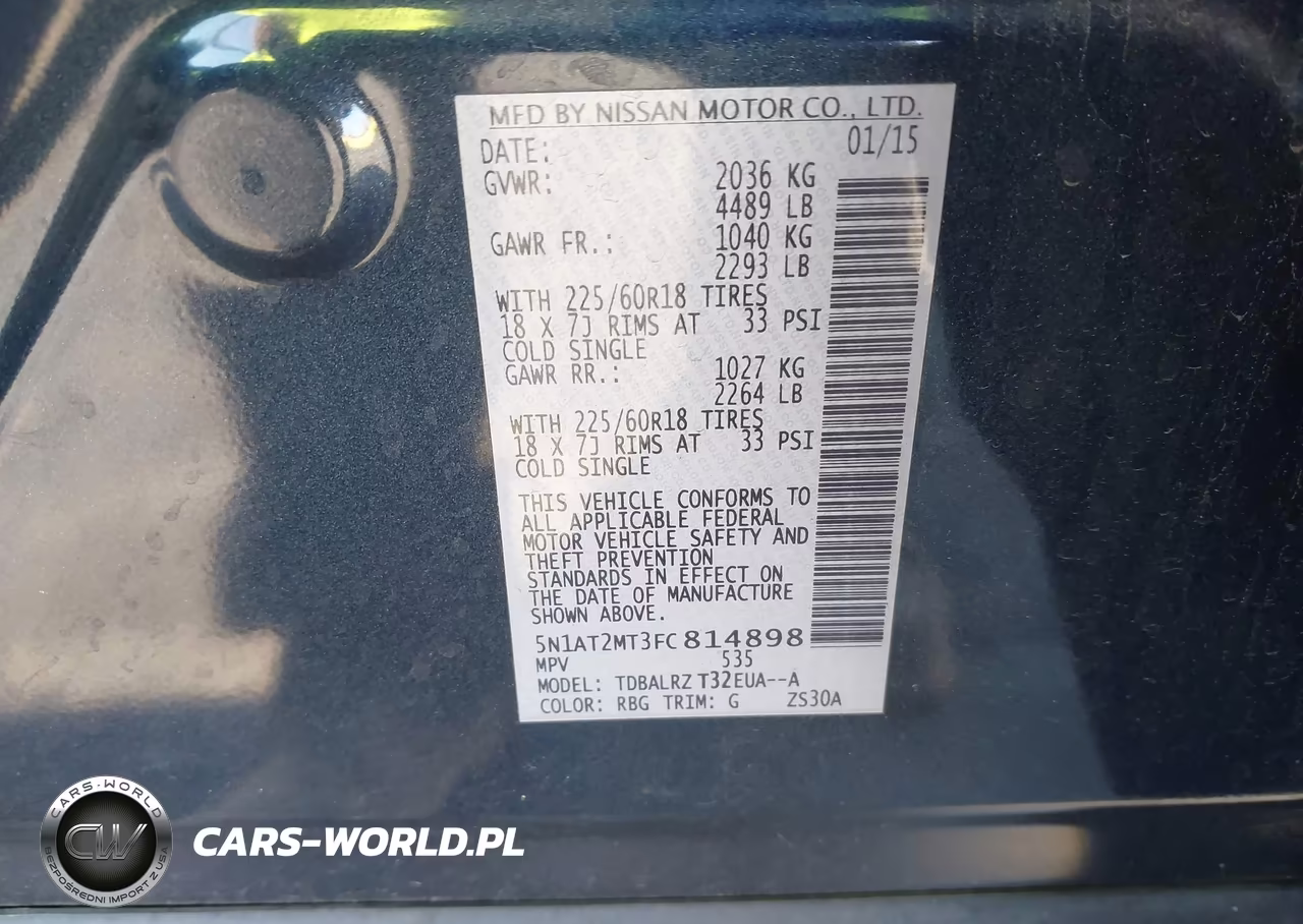 2015 Nissan Rogue Sl VIN:5N1AT2MT3FC814898 - 9