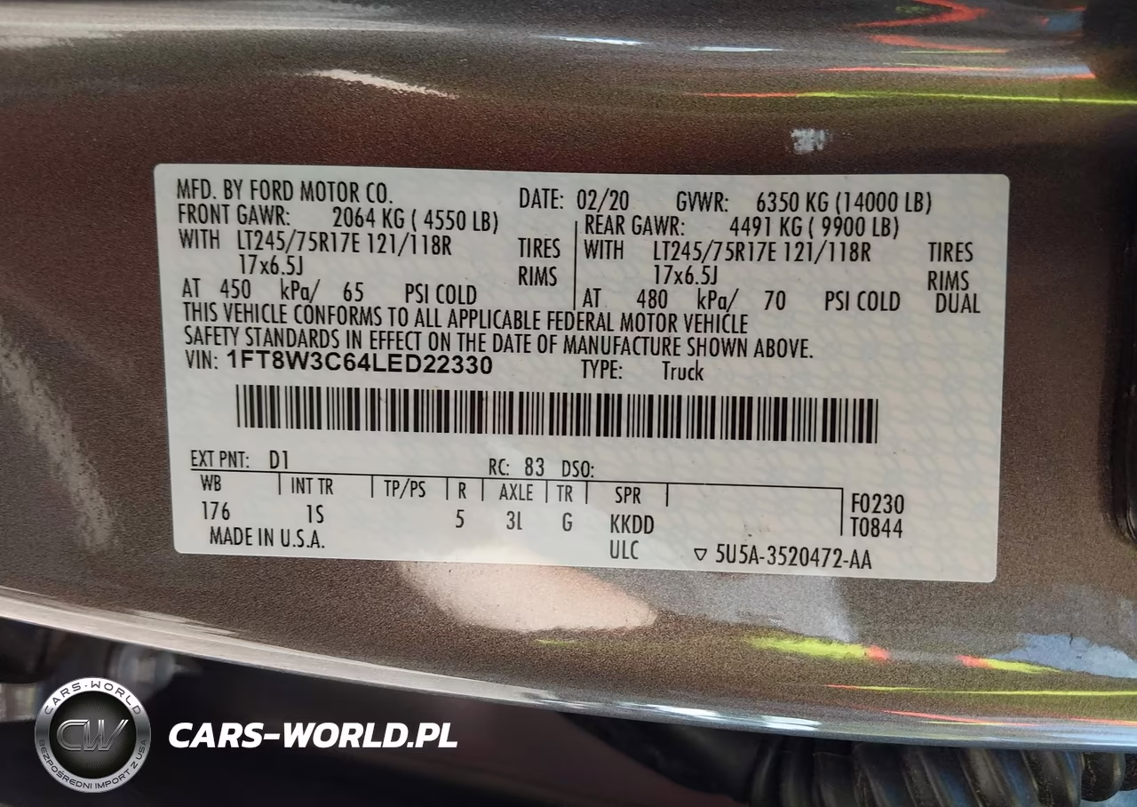 2020 Ford F-350 Xl VIN:1FT8W3C64LED22330 - 9