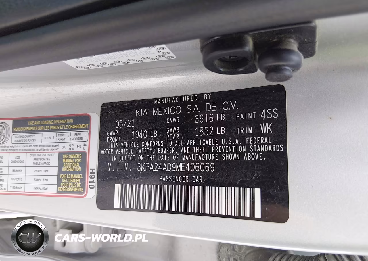 2021 Kia Rio Lx VIN:3KPA24AD9ME406069 - 9