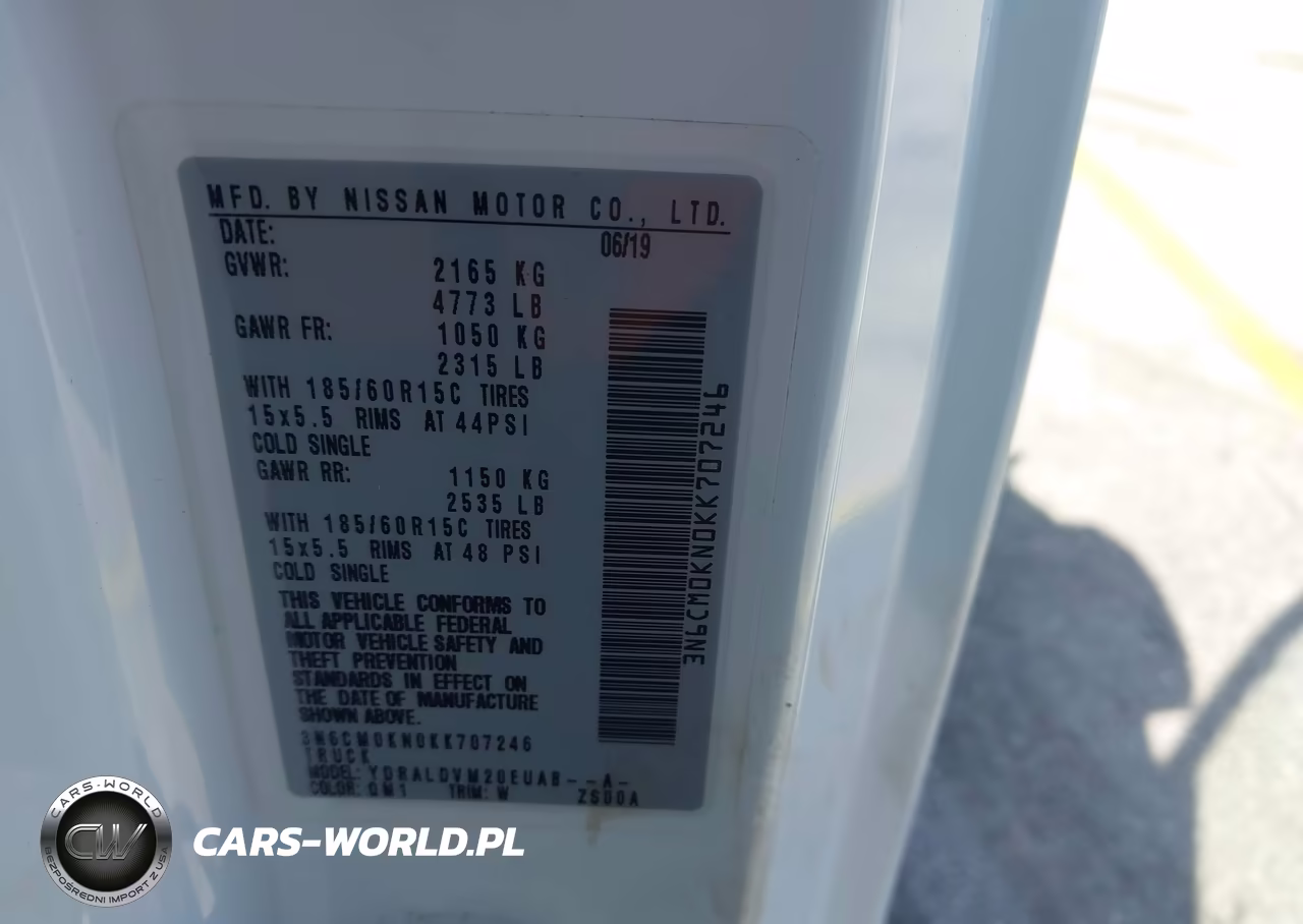 2019 Nissan Nv200 S VIN:3N6CM0KN0KK707246 - 9