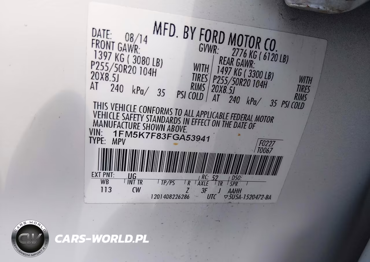 2015 Ford Explorer Limited VIN:1FM5K7F83FGA53941 - 9