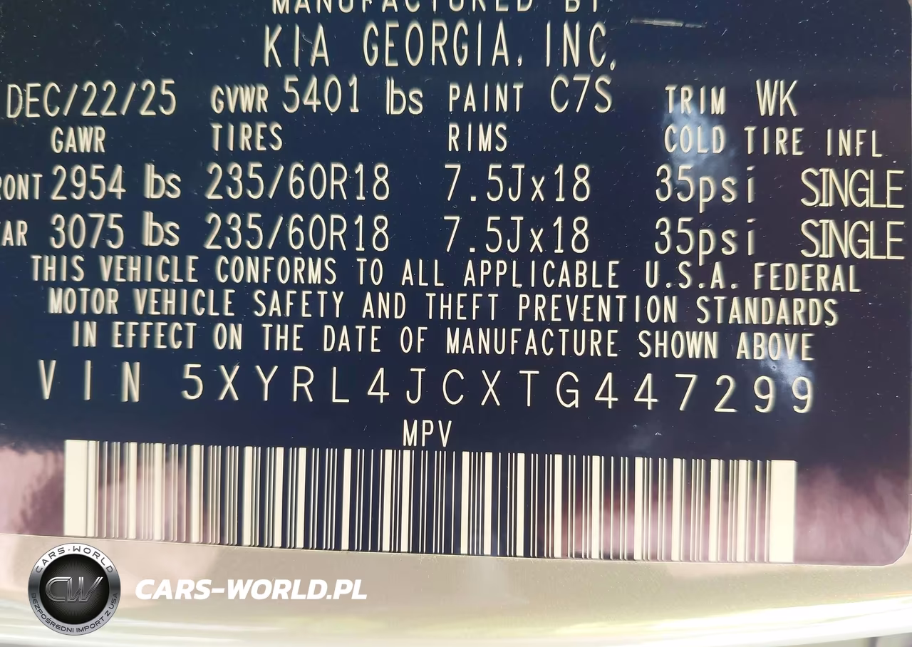 2026 Kia Sorento S VIN:5XYRL4JCXTG447299 - 9