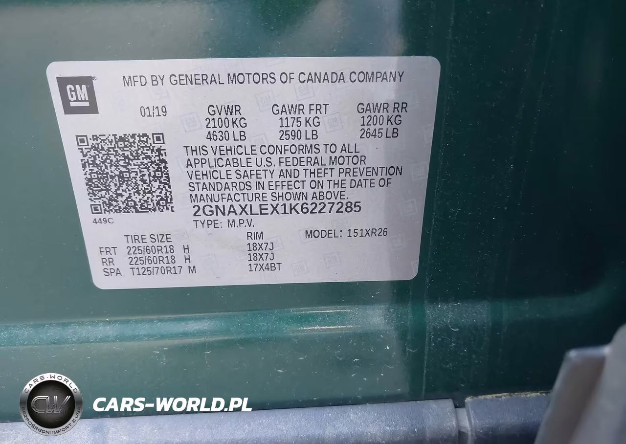 2019 Chevrolet Equinox Lt VIN:2GNAXLEX1K6227285 - 9
