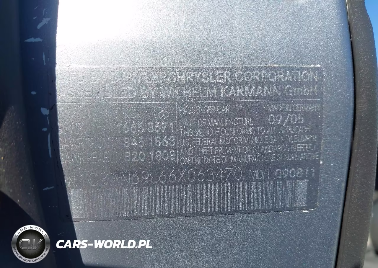 2005 Chrysler Crossfire Limited VIN:1C3AN69L55X056993 - 9