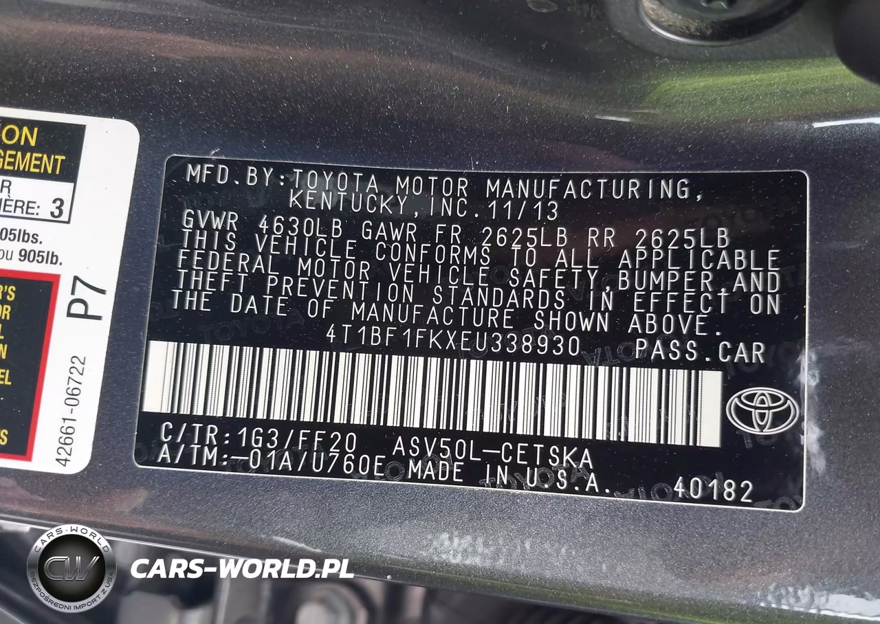 2014 Toyota Camry Se VIN:4T1BF1FKXEU338930 - 9