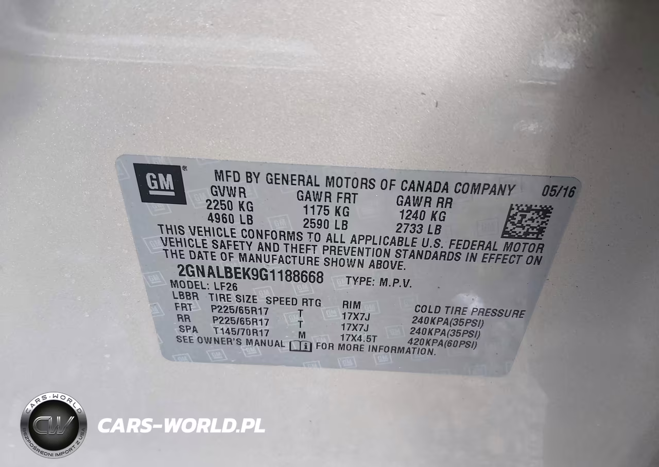 2016 Chevrolet Equinox Ls VIN:2GNALBEK9G1188668 - 9