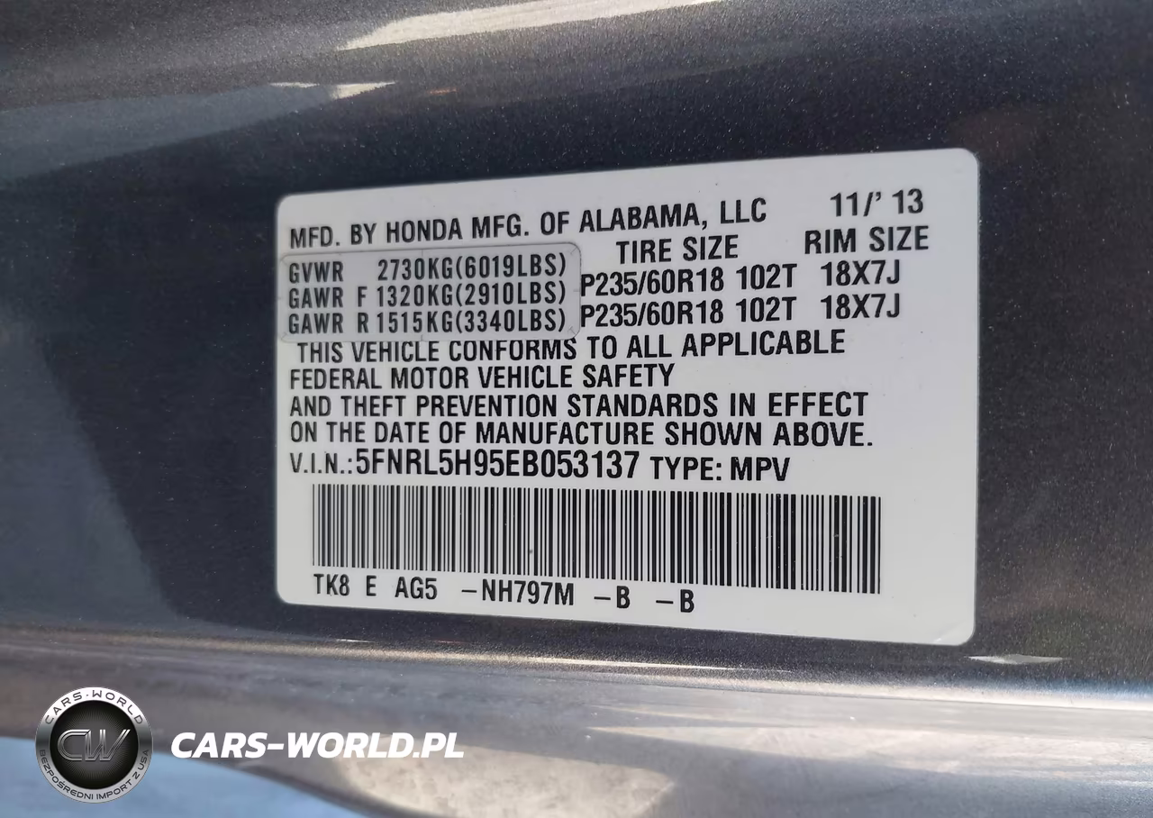 2014 Honda Odyssey Touring-Touring Elite VIN:5FNRL5H95EB053137 - 9