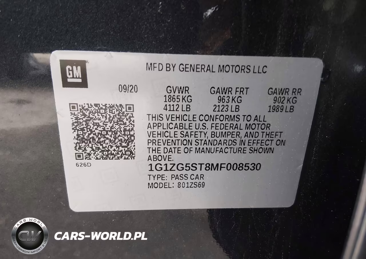 2021 Chevrolet Malibu Fwd Rs VIN:1G1ZG5ST8MF008530 - 9