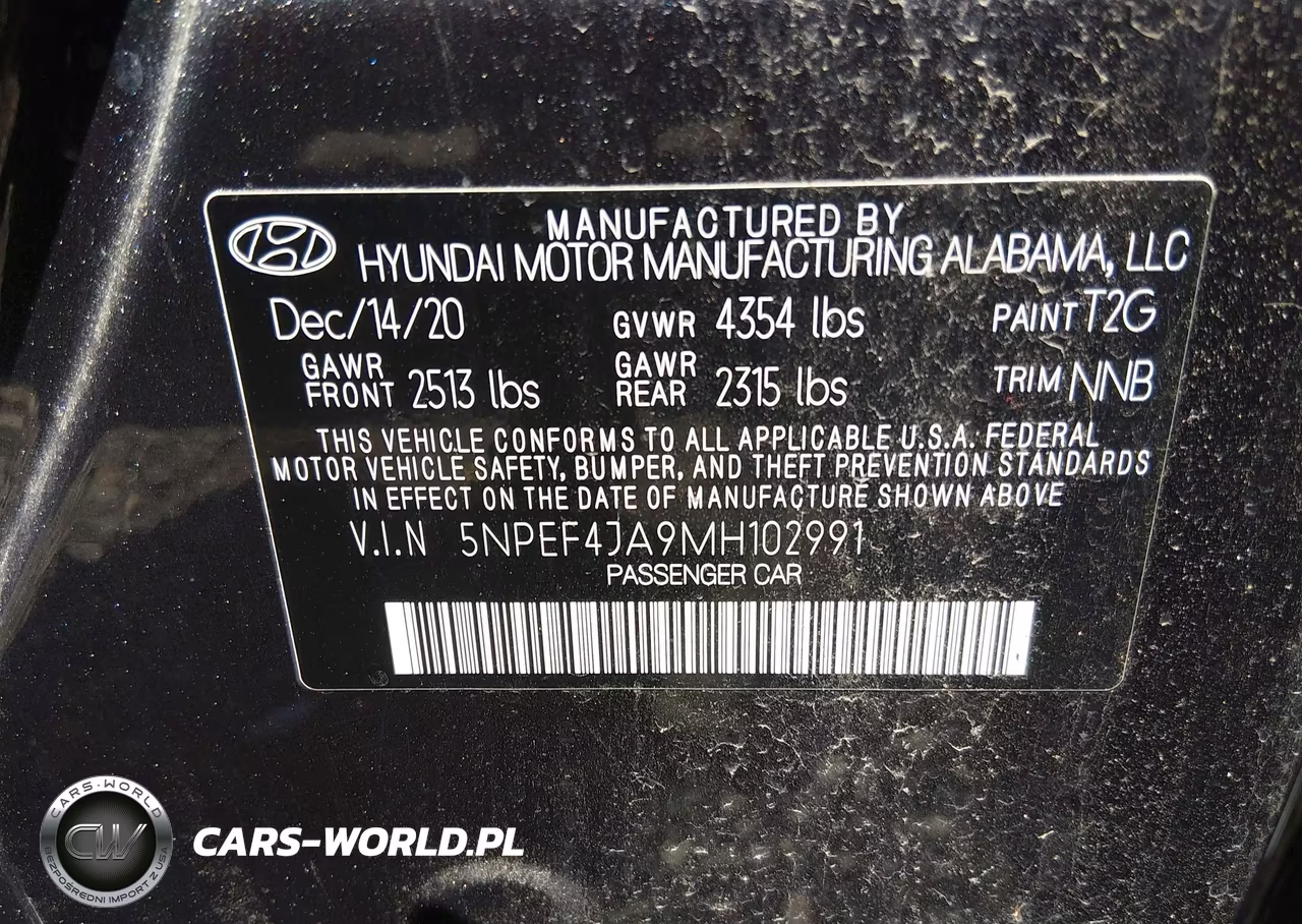 2021 Hyundai Sonata Sel VIN:5NPEF4JA9MH102991 - 9