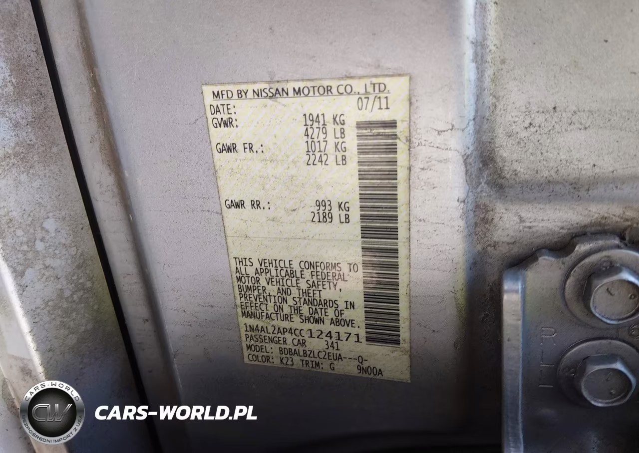 2012 Nissan Altima 2.5 S VIN:1N4AL2AP4CC124171 - 9
