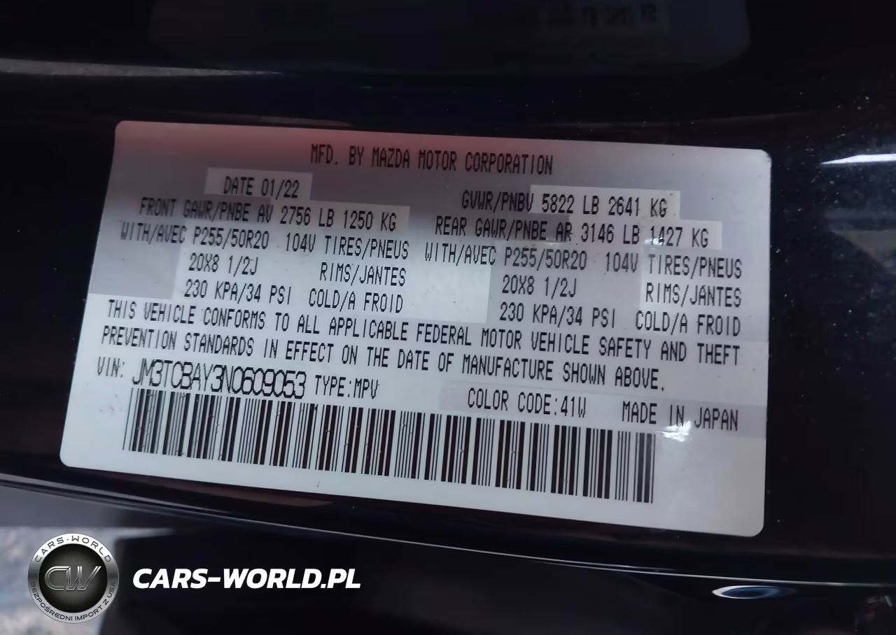 2022 Mazda Cx-9 Touring Plus VIN:JM3TCBAY3N0609053 - 9