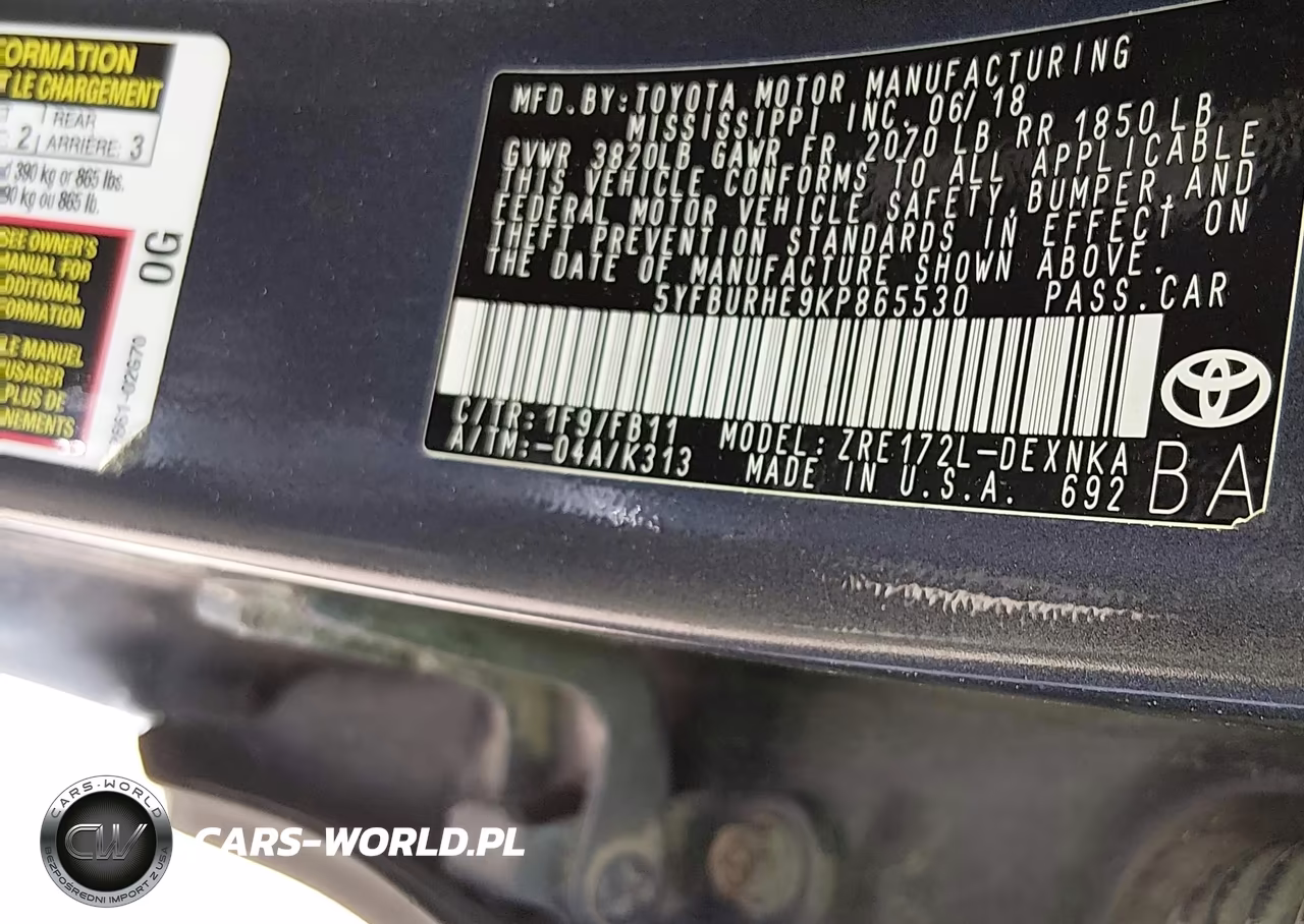2019 Toyota Corolla Le VIN:5YFBURHE9KP865530 - 9