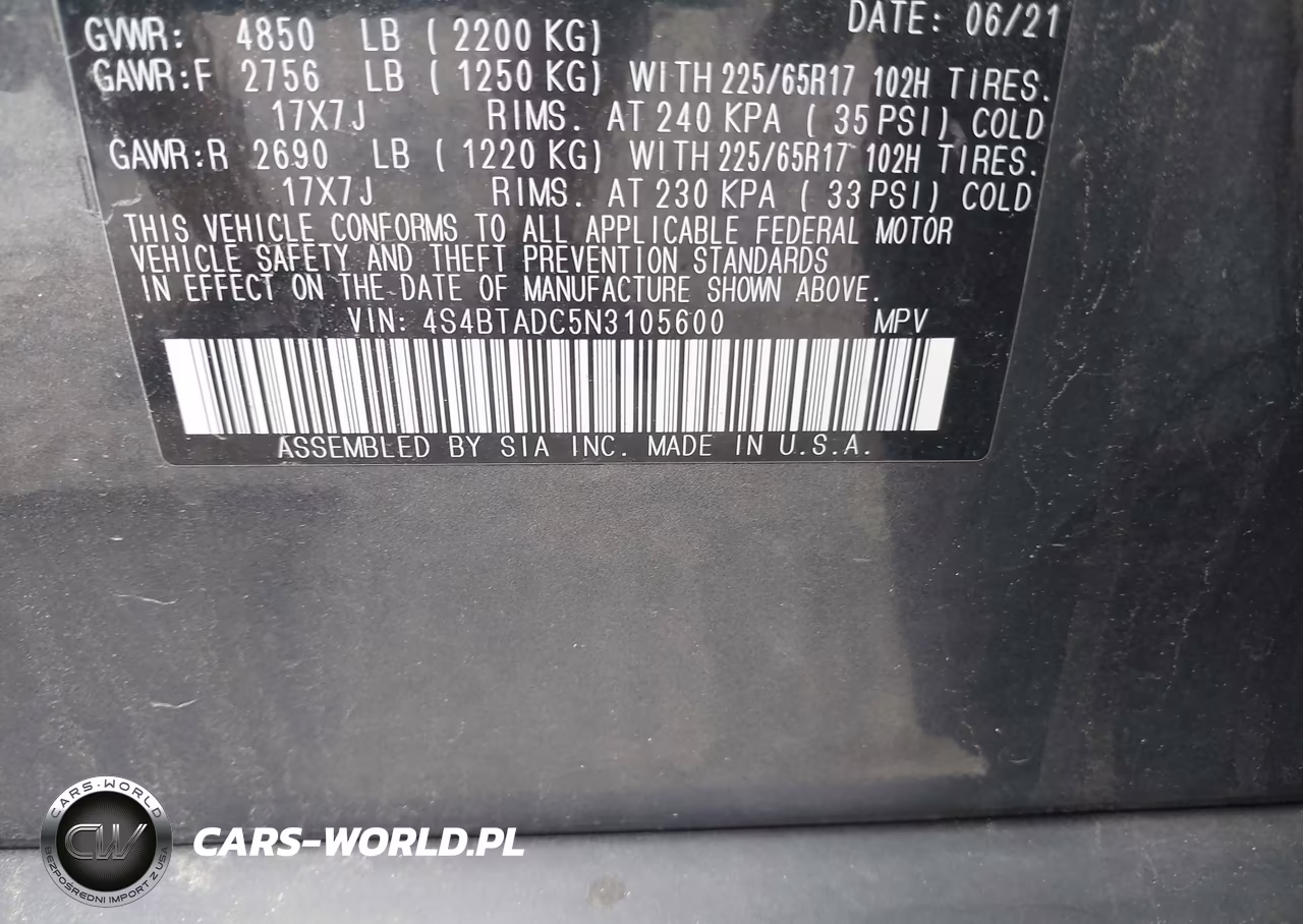 2022 Subaru Outback Premium VIN:4S4BTADC5N3105600 - 9