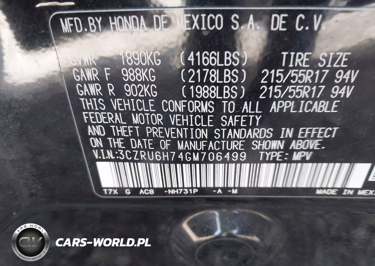 2016 Honda Hr-V Ex-L VIN:3CZRU6H74GM706499 - 9