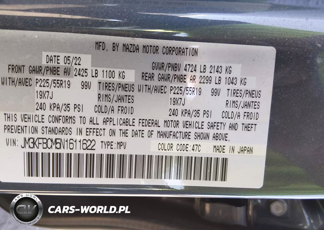 2022 Mazda Cx-5 2.5 S Carbon Edition VIN:JM3KFBCM5N1611622 - 9