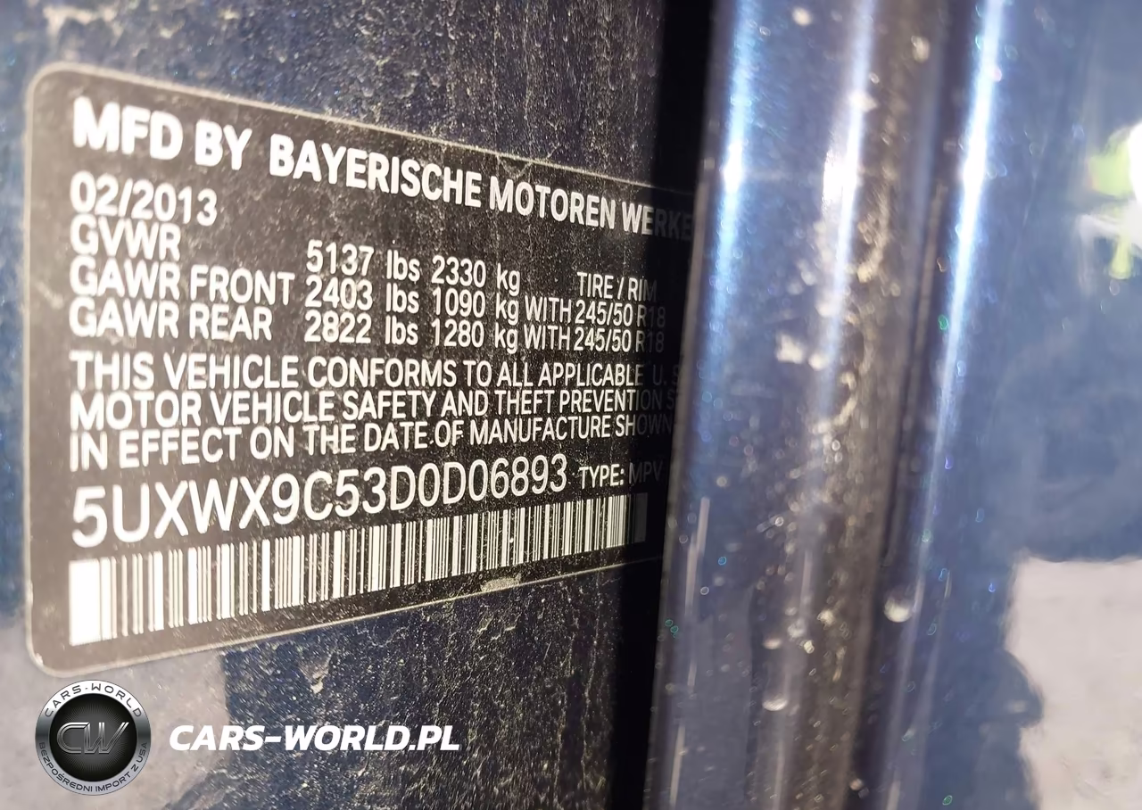 2013 BMW X3 xDrive28I VIN:5UXWX9C53D0D06893 - 9