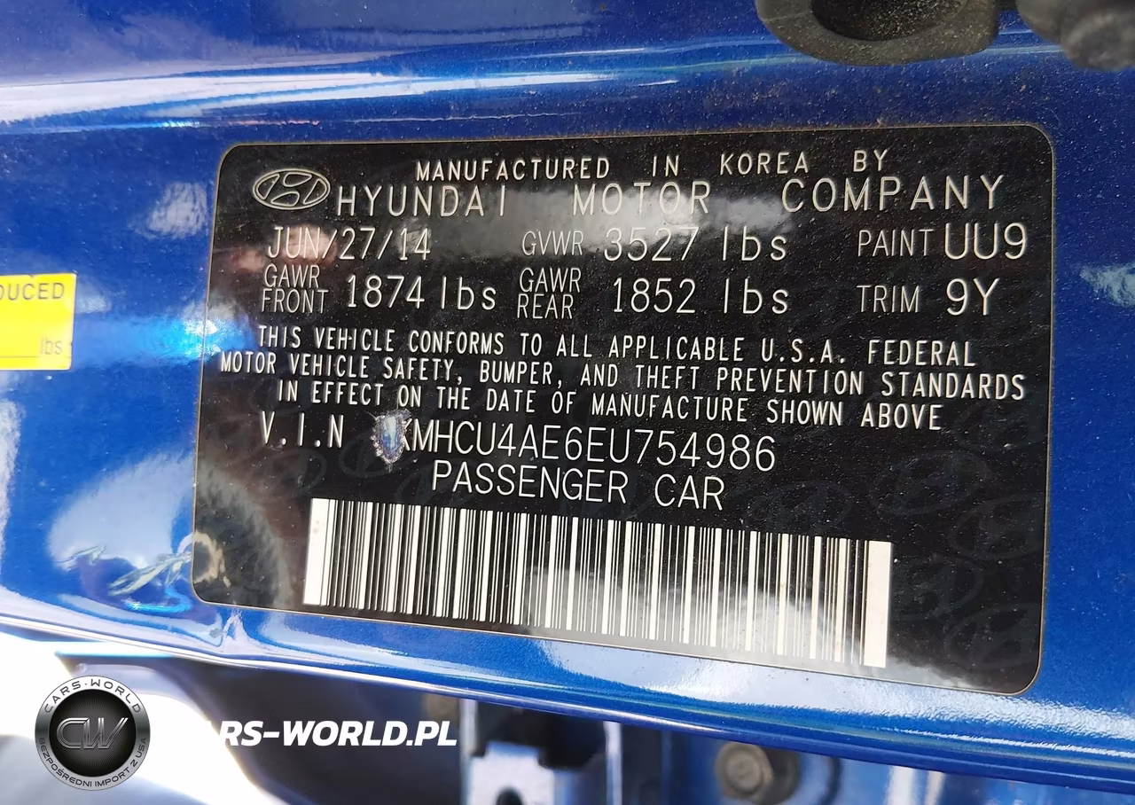 2014 Hyundai Accent Gls VIN:KMHCU4AE6EU754986 - 9