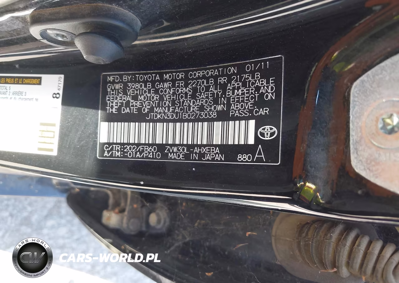 2011 Toyota Prius Two VIN:JTDKN3DU1B0273038 - 9