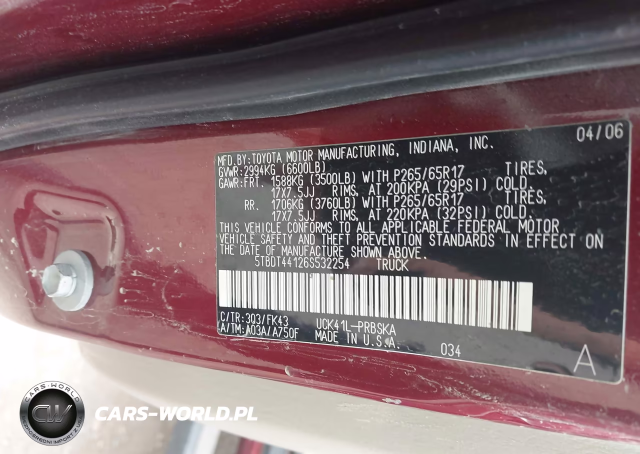 2006 Toyota Tundra Sr5 V8 VIN:5TBDT44126S532254 - 9