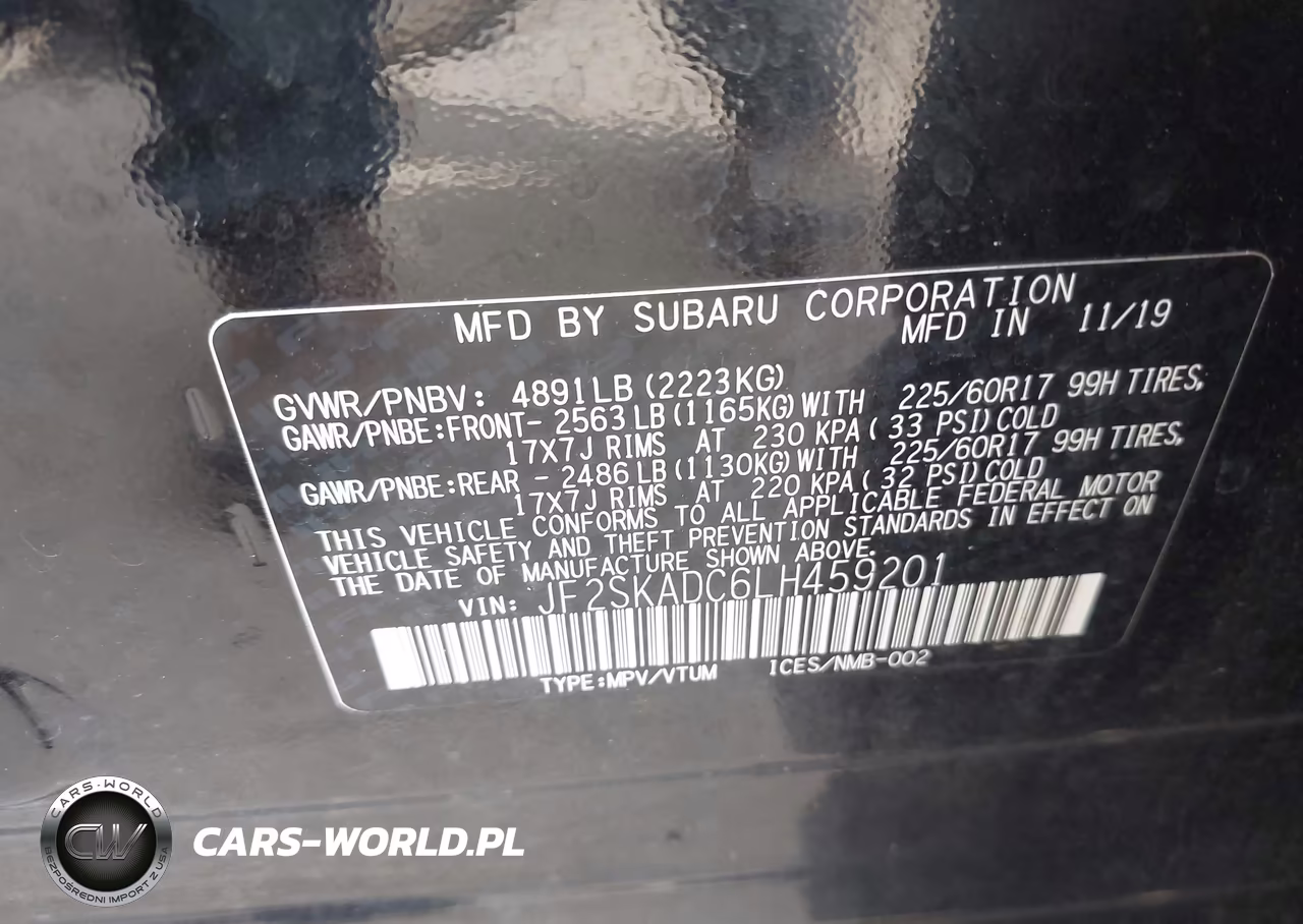 2020 Subaru Forester VIN:JF2SKADC6LH459201 - 9