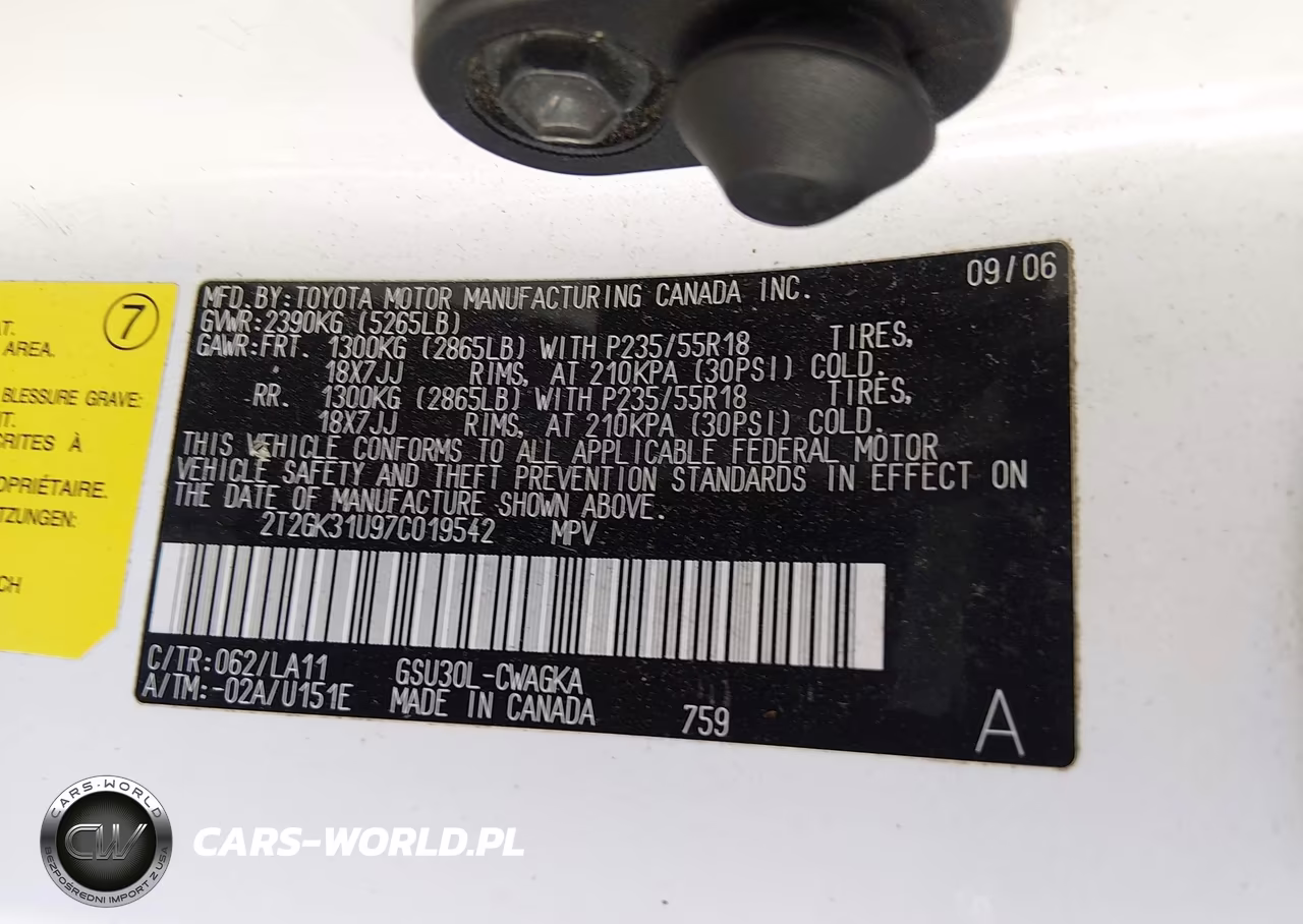 2007 Lexus Rx 350 VIN:2T2GK31U97C019542 - 9