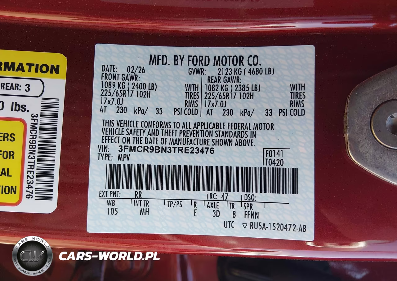 2026 Ford Bronco Sport Big Bend VIN:3FMCR9BN3TRE23476 - 9