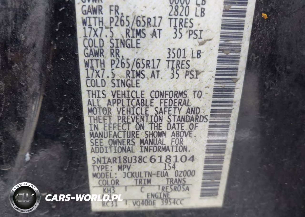 2008 Nissan Pathfinder Se VIN:5N1AR18U38C618104 - 9