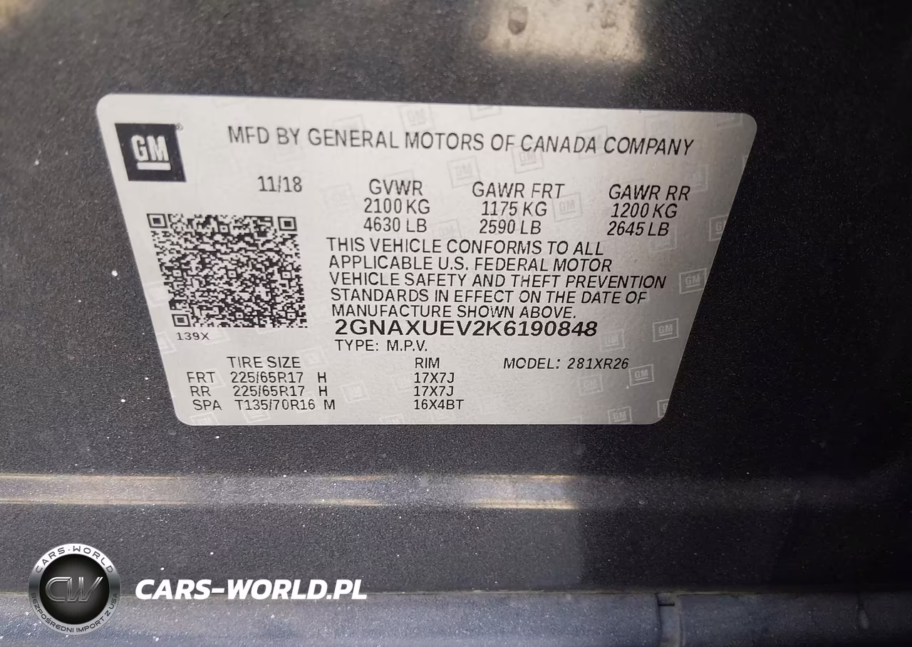 2019 Chevrolet Equinox Lt VIN:2GNAXUEV2K6190848 - 9
