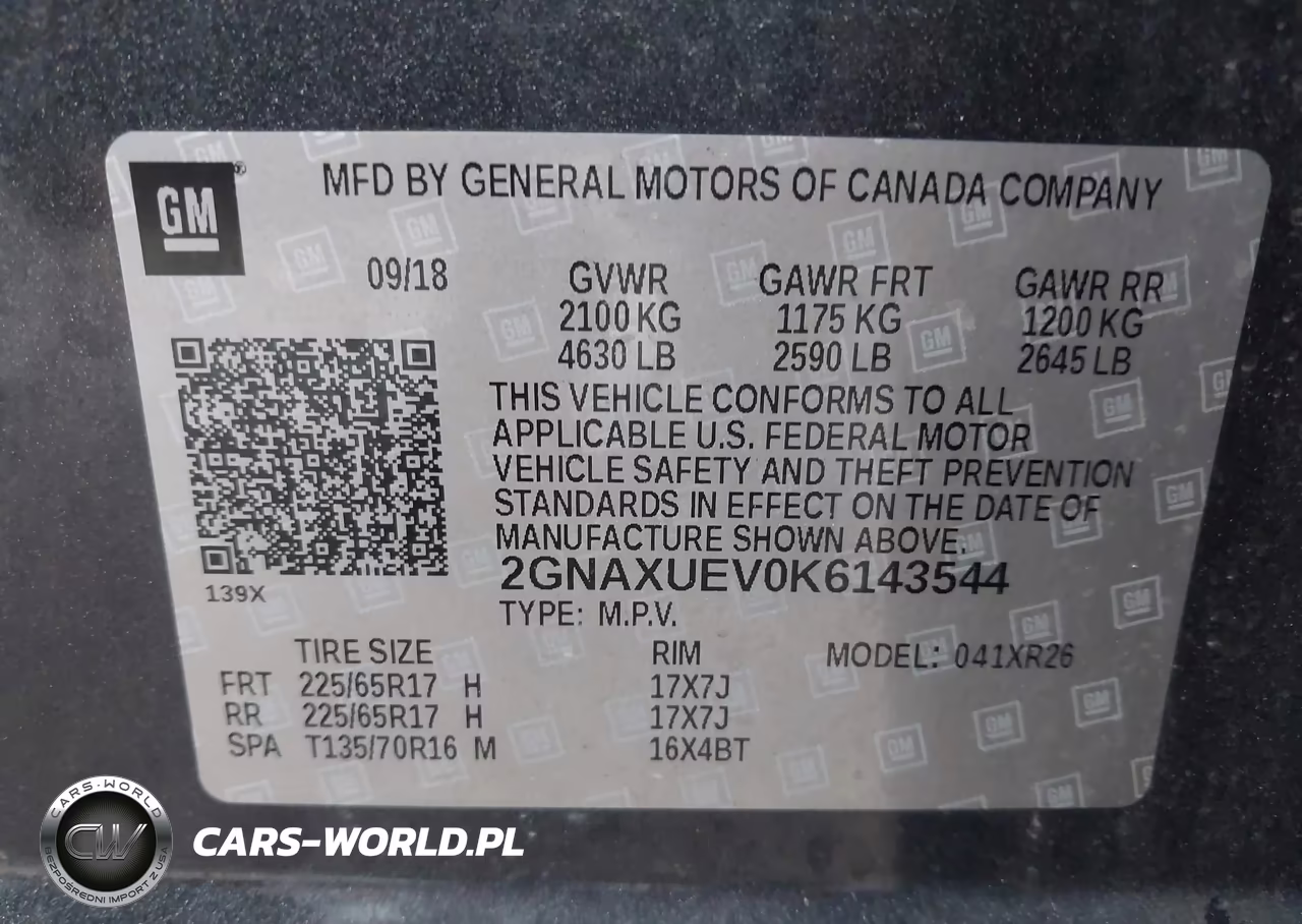 2019 Chevrolet Equinox Lt VIN:2GNAXUEV0K6143544 - 9