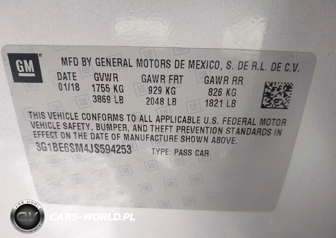 2018 Chevrolet Cruze Lt Auto VIN:3G1BE6SM4JS594253 - 9