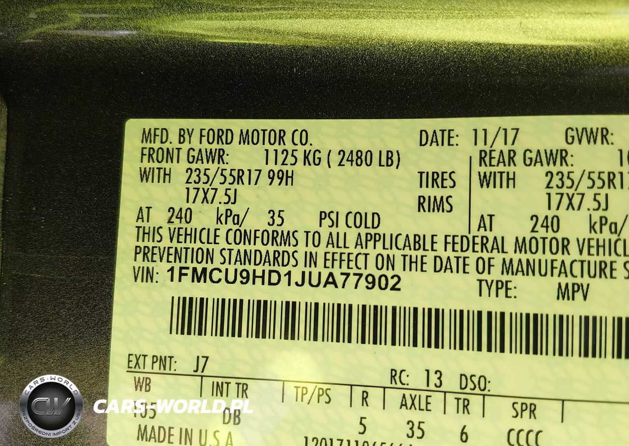 2018 Ford Escape Sel VIN:1FMCU9HD1JUA77902 - 9
