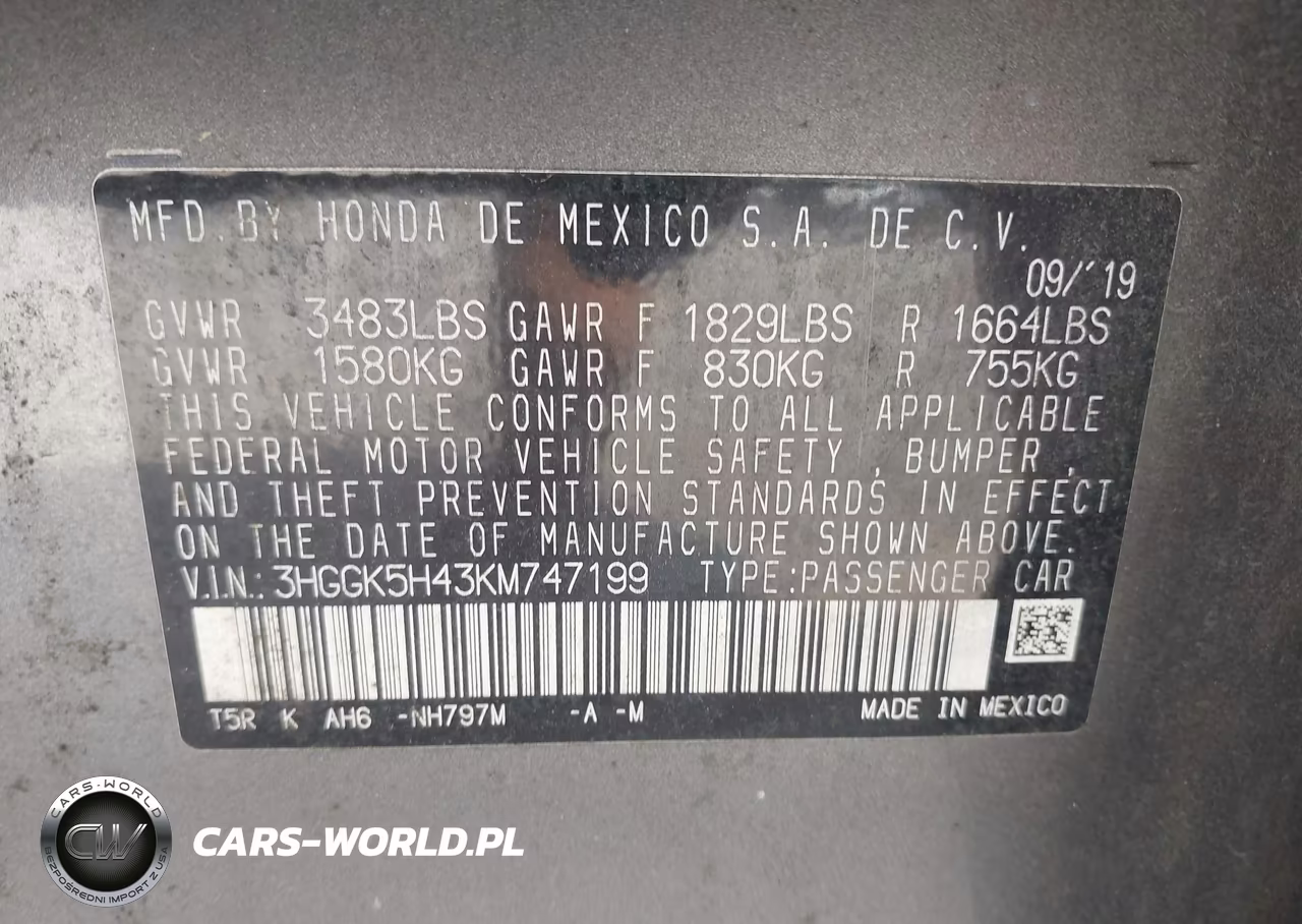 2019 Honda Fit Lx VIN:3HGGK5H43KM747199 - 9